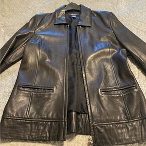 Black Leather Jacket - Size Medium